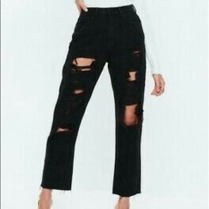 BNWT Misguided US 4 UK 8 black wrath straight leg